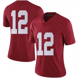 NCAA Women's Alabama Crimson Tide #12 Christian Leary Stitched College Nike Authentic No Name Crimson Football Jersey KH17M67RB